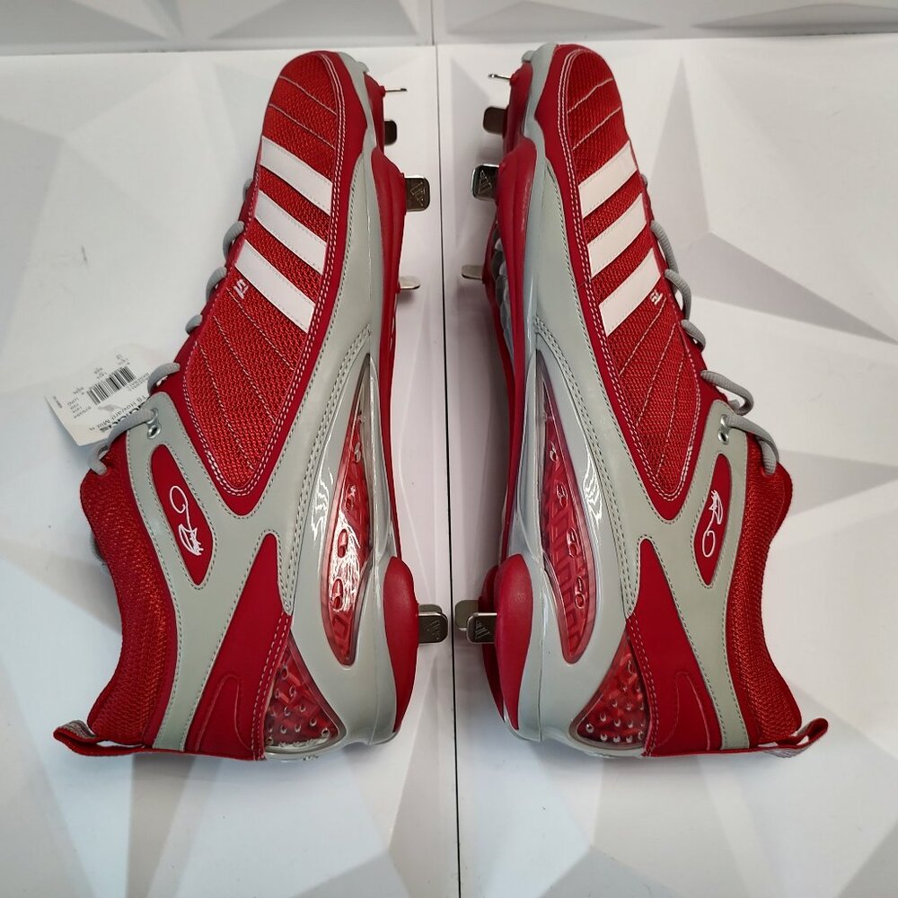 Adidas Mens Baseball Cleat 15 Red Gray AST TR Howard Mid Metal Softball Sport - Picture 3 of 10